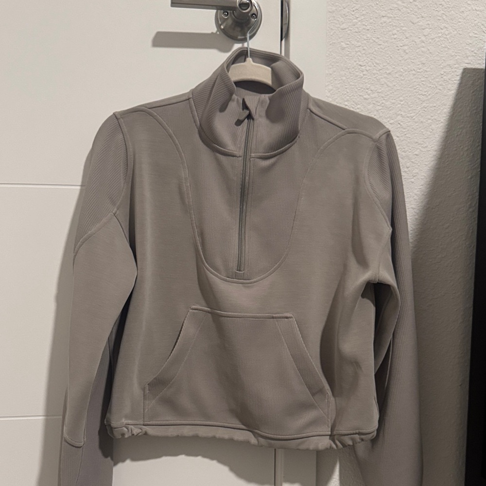 Lululemon Athletica Taupe Quarter-Zip Pullover